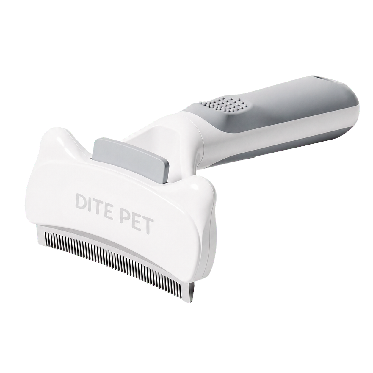 White-and-grey wide-head pet deshedding brush